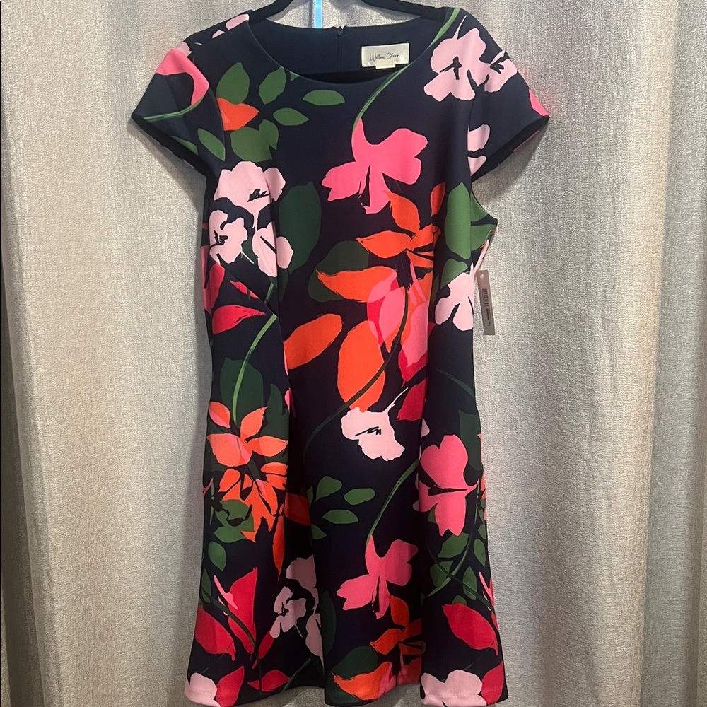 Floral Print Dress in Pink and Green